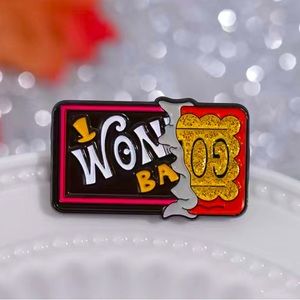 Willy Wonka Golden Bar Ticket Enamel Pin Badge